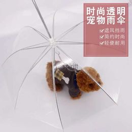 Umbrellas Pet suppies small dog umbrella with drag chain Teddy small dogs PE transparent umbrella YQ240105