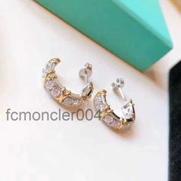 New Product Luxury Crystal Ear Cuff Earrings for Women Brand Charm C-shape Diamond 18k Gold High Quality Designer Earring Jewelry 0QSL