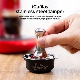 icafilas Reusable Coffee Capsule Tamper for Bosch Stainless Steel Powder Press Tool Hamer Refill Philtres Pod 240104