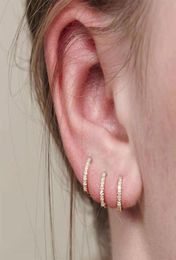 6mm/8mm/10mm Small Hoop Earrings For Women Men Gold Silver Color Simple Minimal Tiny Cz lage Ear Piercing & Huggie9834661