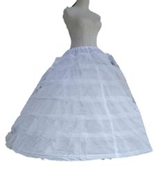 Big White Petticoats Super Puffy Ball Gown Slip Underskirt For Adult Wedding Formal Dress Large 6 Hoops Long Crinoline Brand New9931213