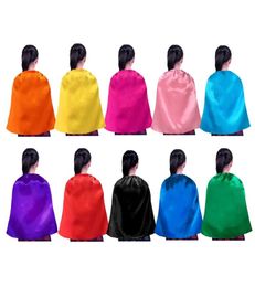 Single layer Plain Superhero Cape Laceup for Kids and Adults three sizes 10 colors choice Superhero Clothes theme cosplay costu3600723