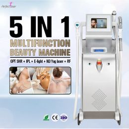 Cost Effective 5 In 1 IPL OPT Laser Tattoo Removal Machine RF Face Lifting ND Yag Laser Hair Removal Equipment Beauty Salon Use 2 Years Warranty