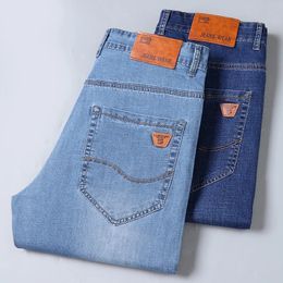 spring and summer Denim Jeans Men Straight Stretch Regular for Man Black Classic Vintage Mens Pant Big Size 2840 240104