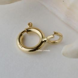 Rings Solid Karat Yellow Gold Spring Ring Clasp 5mm Au750 18ct Round for Necklace Jewelry Findings and Components