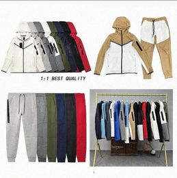 2023 New Brand Men's Sweatsuit Tech Fleece Hoodie Cotton Stretch Training Wear Good Quality Coat Sweatpants Sport Set Clothing