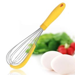 Flat Silicone Whisk Wires Silicone Whisk Stainless Steel For Mixing Whisk Shaking And Cooking Waste Design Whisk 240105