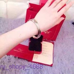 Fashion Bracelet Car tiress Ladies Rose Gold Silver Lady Bangle Precision High Edition Three Ring Color Simple and Versatile Elegant With Original Box