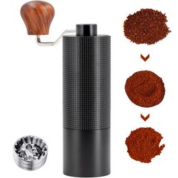 Langbowan Manual Coffee Grinder Stainless Steel Cafetera Hand Bean Burr Espresso 240104