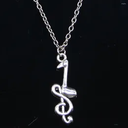 Chains 20pcs Fashion Necklace 32x12mm Musical Note Pendants Short Long Women Men Colar Gift Jewelry Choker