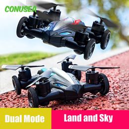 Land-Air Mini Drone Plane Aircraft Dual-Mode Mini Four-Axis Remote Control Aircraft Tumbling Light Unmanned Vehicle Toy 240103