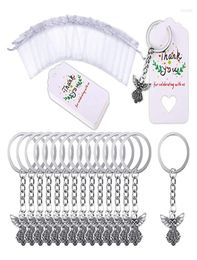 Keychains 30Pieces Angel Keychain Favour Pendant Christening Gift Keyring With Thank You Kraft Bag For Kids4867041