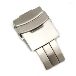 Watch Bands 304 Stainless Steel Clasp 18mm 20mm 22mm 24mm Folding Buckle With Safety Silver Solid Metal Watchband