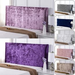 Luxury Elastic All-inclusive Bed Headboard Cover Crushed Velvet Non-Slip Head Board Covers Bed Back Dust Protector Cover 240105