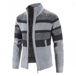 Men's Sweaters Winter Mens Cardigans Jackets High-quality Casual Sweatercoats Warm Male Stand-up Collar Slim Fit Coats 3XL