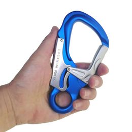 Outdoor Rock Climbing Carabiner 35KN Mountaineering Downhill Descending Safety Hook Via Ferrata Buckle Auto-Lock Safety Hook 240104