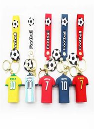 PVC Straps Football Keychains Jerseys Teams Doll Key Ring Bag Pandent Ornaments2703601