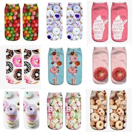 Women Socks Funny Cute Cartoon Potato Burger Dog Macaron Food Print Happy Japanese Harajuku Skateboard Short Ankel