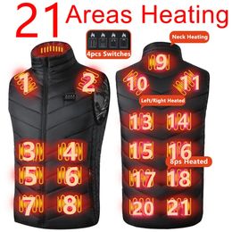 21 Areas Heated Vest Men Jacket Heated Winter Womens Electric Usb Heater Tactical Jacket Man Thermal Vest Body Warmer Coat 6XL 240104