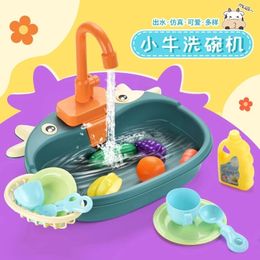 UMEILE Kids Kitchen Toys Simulation Electric Dishwasher Pretend Play Mini Food Educational Role Playing Girls 240104