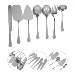 Flatware Sets Stainless Steel Cake Knife Cutlery Bread Kit Steak Tableware Forks Spoons