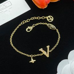 charm bracelet designer woman 18K Gold Plated 925 Silver Luxury Brand Letters bracelet Geometric Famous Women fashion Simple bracelet Wedding Party Jewerlry gift