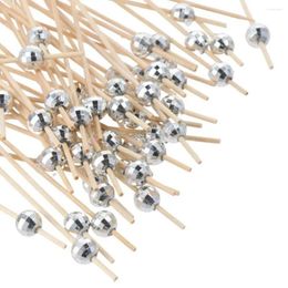 Forks 200 Pcs Cocktail Picks Disco Ball Toothpicks Fruit For Drinks Fruits Charcuterie Accessories