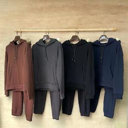 Men's Tracksuits High Quailty Autumn And Winter Velvet Thickened Pullover Sweatshirt Hoodie Casual Sports Pants Suit For Men