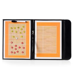 2 In 1 Foldable Volleyball Board Coaching Clipboard With Marker Pen Magnetic Tactical Notebook Game Training Teach Equipment 240104