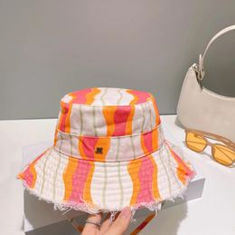 Hats Bucket hat cap designer hats luxury hats women printed burlap gold label fashion plain dyed sun hat men canvas couples seaside vac