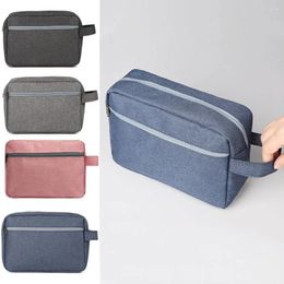 Cosmetic Bags Water-resistant Travel Toiletry Bag Simple Large Capacity Portable Storage Lightweight Handle Makeup Pouch Women