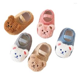 First Walkers Bear Baby Shoes Winter Thick Warm Born Non-slip Soled Soft Plush Toddler Kids Boy Girls Infant