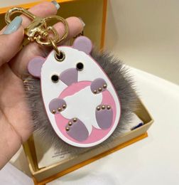 Designer Cartoon Mouse Coin Purse Letter Printing Keychains Metal Buckle Handmade Unisex High Quality Animal Pendant key case Pend2684456