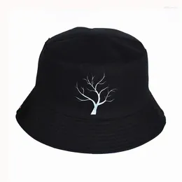 Berets High Quality Personalised Tree Branch Bucket Hat Logo Design Flat Sun Visor Fisherman