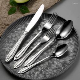 Dinnerware Sets 30Pcs Western Tableware Cutlery Set Knife Spoon And Fork 304 Stainles Steel Kitchen Accessories