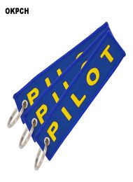 Pilot Key Chain Embroidery Blue Key Label Luggage Safety Keyring Aviation Gifts7003762