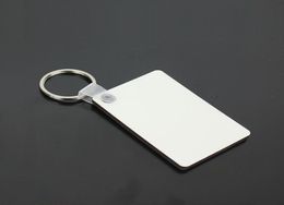 Wholesale 100pcs MDF Blank Key Chain Rectangle Sublimation Wooden Key s For Heat Press Transfer Photo Logo Thermal printing Gift-freeship6657352