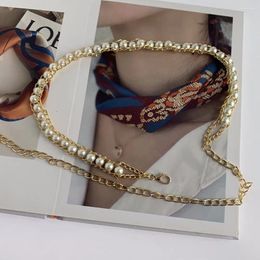 Belts Elegant Adjustable Alloy Female Exquisite Lobster Clasp Belt Accessories Waist Chain Pearl Waistband