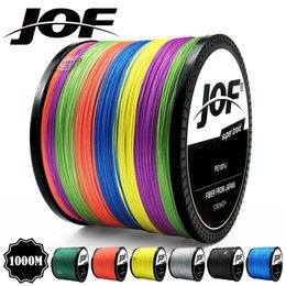 JOF 300M 500M 1000M 8 Strands 4 Strands 18-88LB PE Braided Fishing Wire Multifilament Super Strong Fishing Line Japan Multicolor 240104