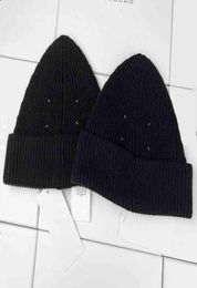 Margiela style autumn winter maar four corner mark sewing knit cold hat men and women8338588