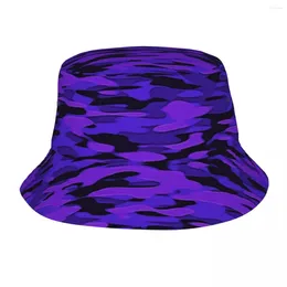 Berets Purple Camouflage. Bucket Hat Panama For Kids Bob Hats Outdoor Autumn Fisherman Summer Fishing Unisex Caps