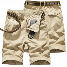 Men's Shorts Loose Military Cargo Men Summer Khaki Cotton Male Multi-Pocket Homme Casual Bermuda Trousers Tactical