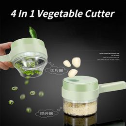 Multifunctional Electric Vegetable Cutter Slicer Garlic Mud Masher Garlic Chopper Cutting Pressing Mixer Food Slicer Kitchen 240104