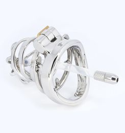 CBT cock Prison Male Stainless Steel Cock Cage Penis Ring Chastity Device catheter with Stealth New Lock Adult Sex Toy C066C0673733635