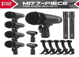 XTUGA MI7P 7Piece Wired Dynamic Drum Mic Kit Whole Metal Kick Bass TomSnare Cymbals Microphone Set Use For Drums 2106108593841