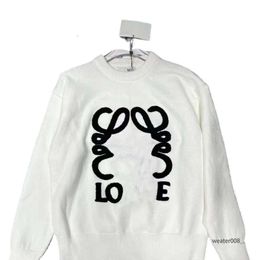 Autumn and winter lazy loose round neck knitted cardigan embroidered letters thickened warm designer luxury models 3CK2N