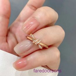 Tifannissm Ring heart Rings jewelry pendants S925 Sterling Silver Knot for Women Plated in 18K Gold Light Luxury Style Instagram Unique Have Original Box
