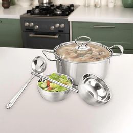 Cookware Sets Soup Stockpot Cooking Pot Large With Glass Lid For Travel