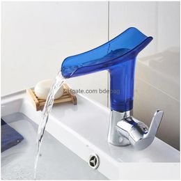 Bathroom Sink Faucets Basin Waterfall Faucet For Mixer Tap Single Handle Deck Mounted Drop Delivery Home Garden Showers Accs Dhrhm