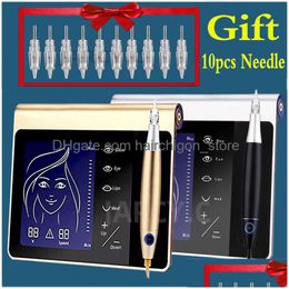 Permanent Makeup Machines Hines Dermografo Hine Kit Charme Princess For Pmu Tattoo Eyebrow Lip With 10Pcs Cartridges Needle 230621 D Dhov2